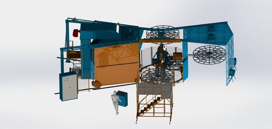 kopen Automatische energiebesparende drie-arm oven rotatievormmachine online vervaardiging