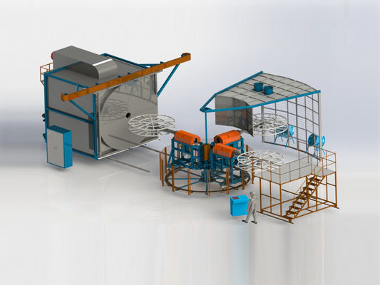 20-30 cycli/uur Flexible Turret Rotomolding Machine OEM ODM