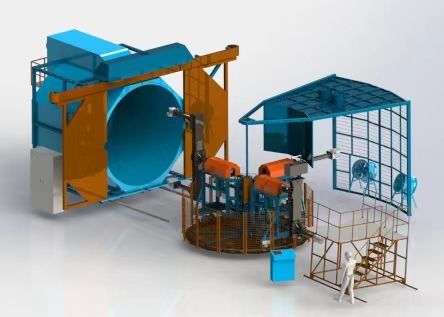 Driearm toren rotomolding apparatuur automatische PLC gecontroleerde roterende plastic vormen