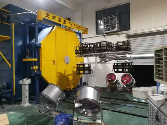 Een rotatievormmachine met verwarming met warme lucht